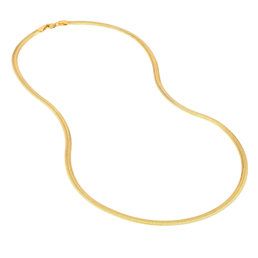 Solid 14K Yellow Gold Snake Chain Necklace 18" R918