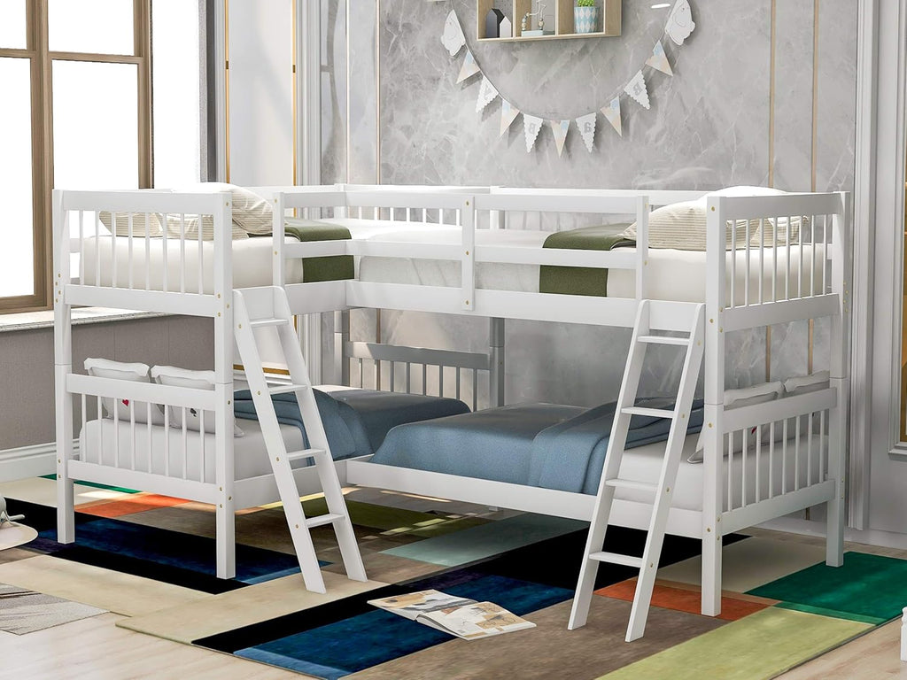 White Twin Metal Bunk Bed with Trundle D9531
