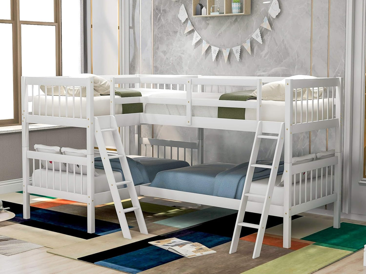 White Twin Metal Bunk Bed with Trundle D9531
