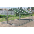 Silver Metal Chicken Coop Hen House Cage RUN F502107