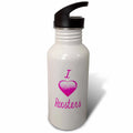 Pink Flowery 21 oz Sports Water Bottle C366000
