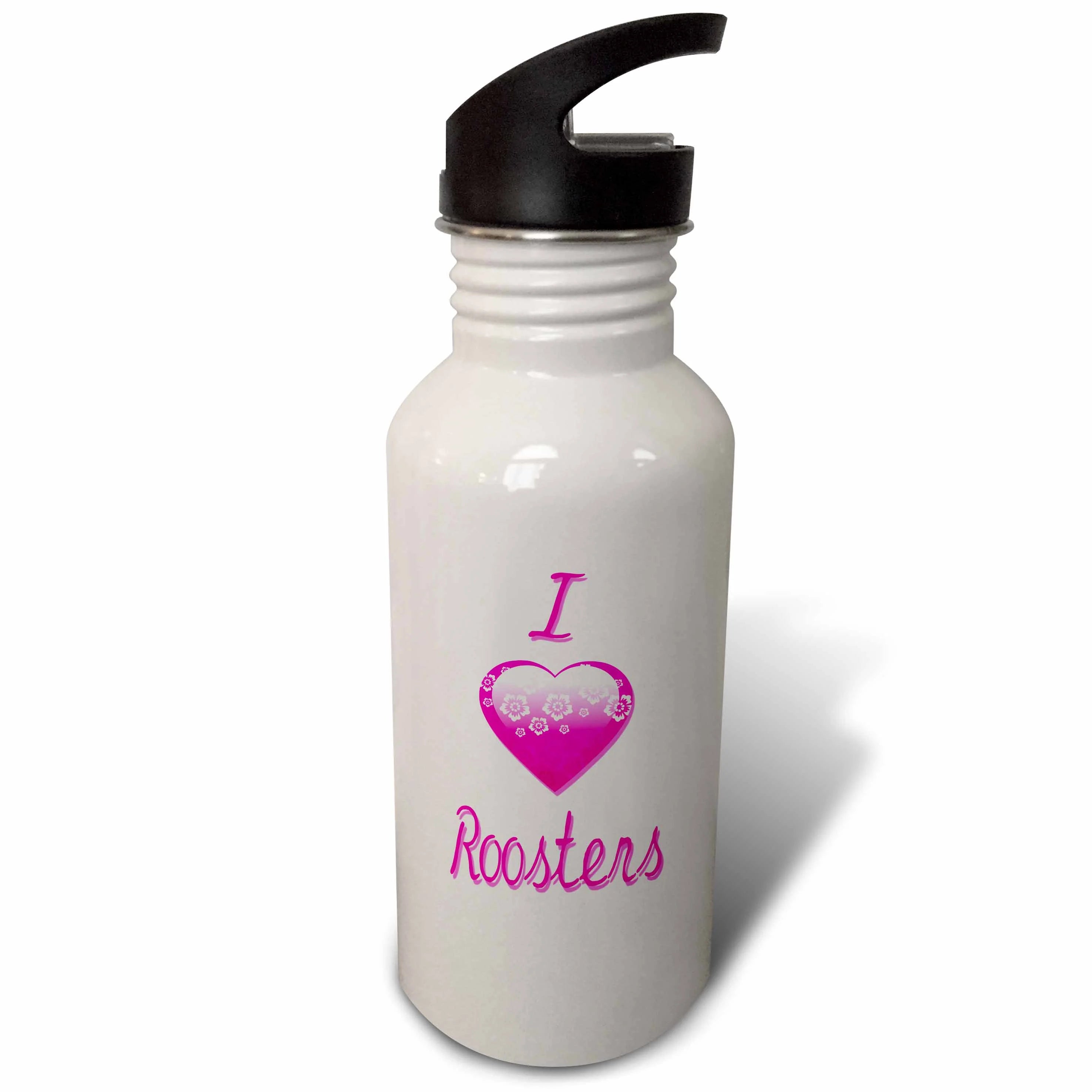 Pink Flowery 21 oz Sports Water Bottle C366000