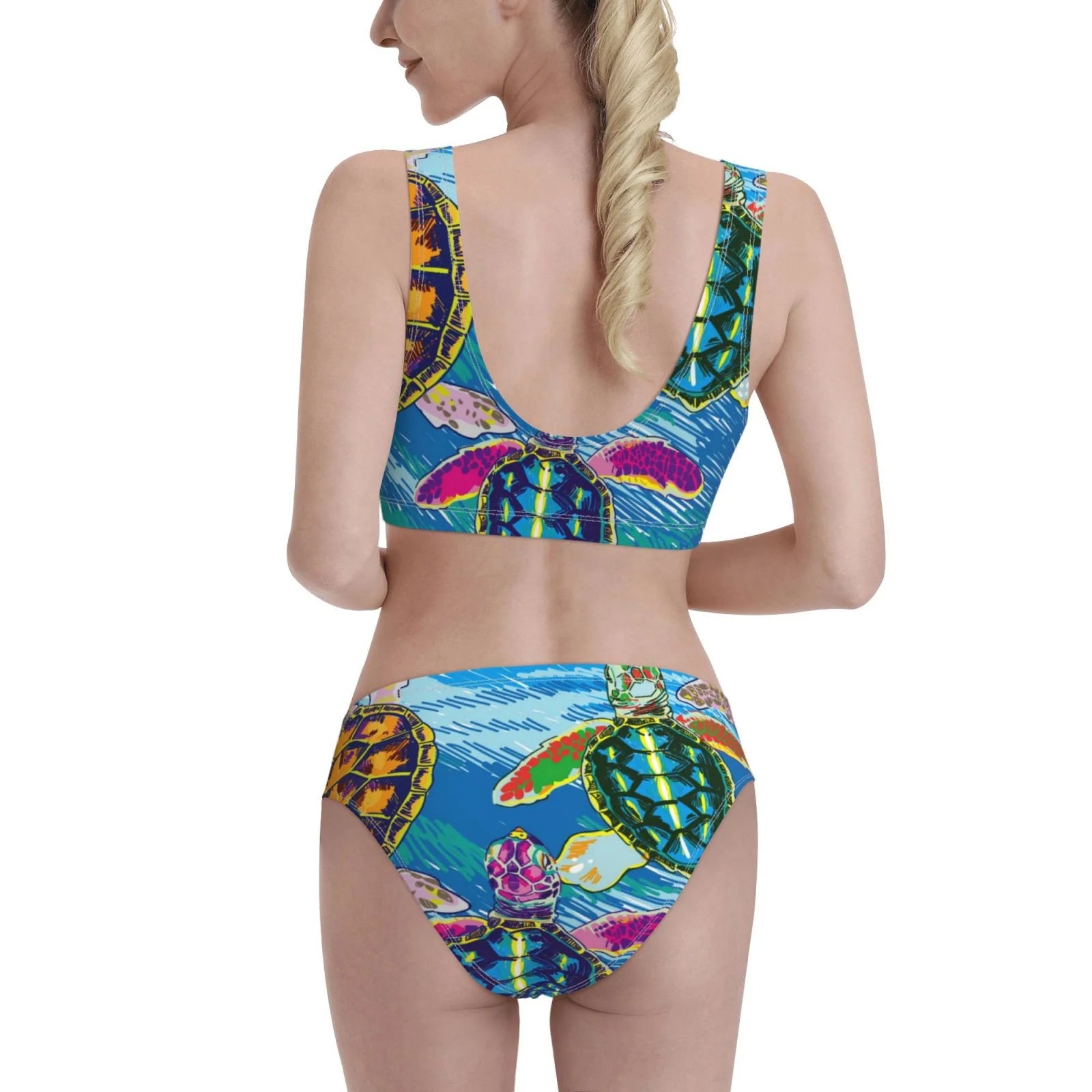 Women'S Two Piece High Waisted Bikini Set D264