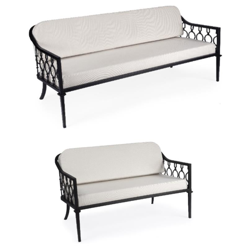 Black Outdoor Loveseat and Sofa 2-Piece Set Z6133
