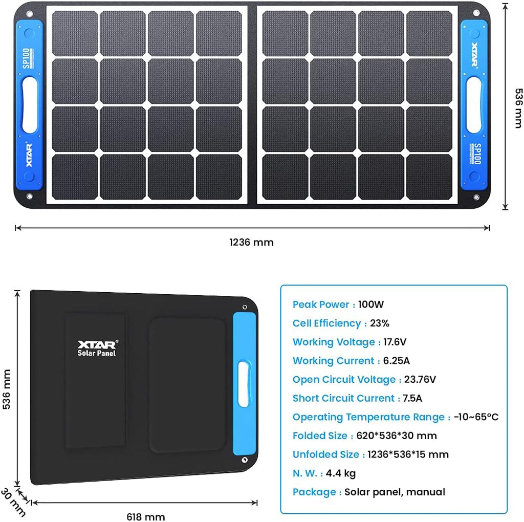 100W Foldable Solar Panel with Independent Charger E177