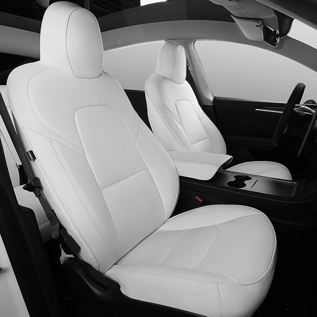Red-PU Car Seat Cover for Tesla Model 3/Y (5 Pcs) F8482