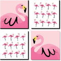 Pink Flamingo Kids Wall Art Set of 4 Prints V900