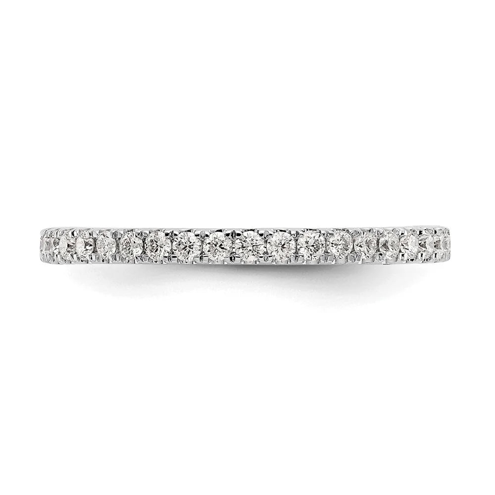 14K White Gold Eternity Diamond Ring, Lab Grown Round, Size 9 X821
