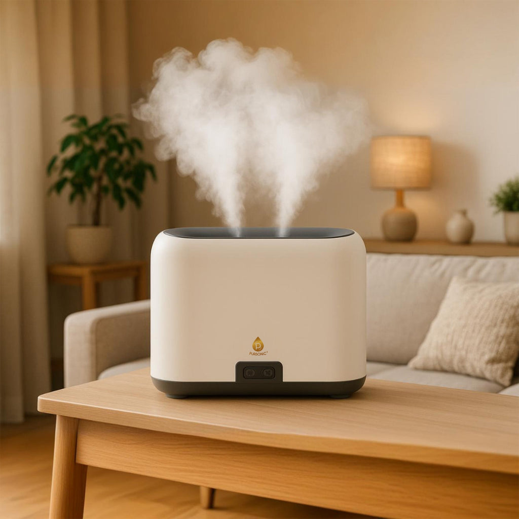 FlameGlow Aromatherapy Diffuser, Pursonic 6-Pack Essential Oils & Portable 360° Hi-Res Wireless Speaker