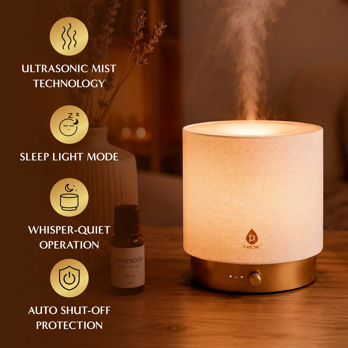 2-in-1 Fabric Aroma Diffuser & Ambient Lamp