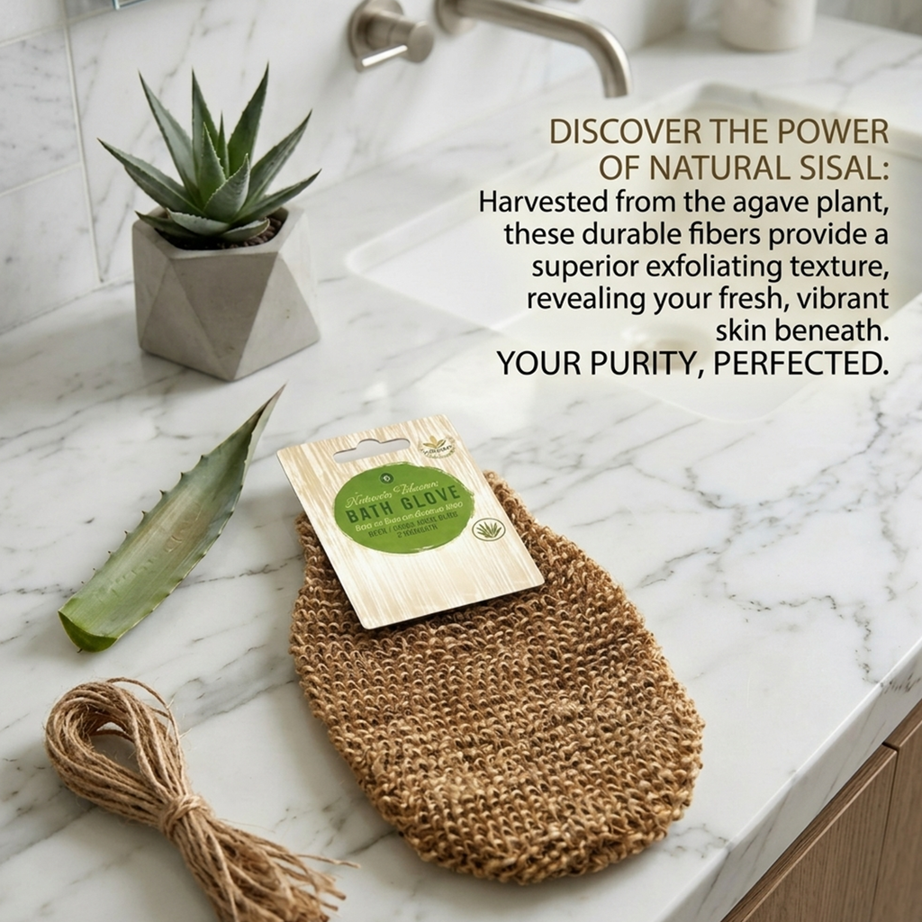 Eco-Friendly Glow Set: Bamboo Bath Brush & Sisal Hemp Gloves