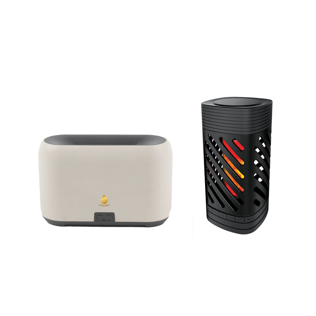 2-in-1 Ambient Flame Lantern Speaker & FlameGlow Aromatherapy Diffuser