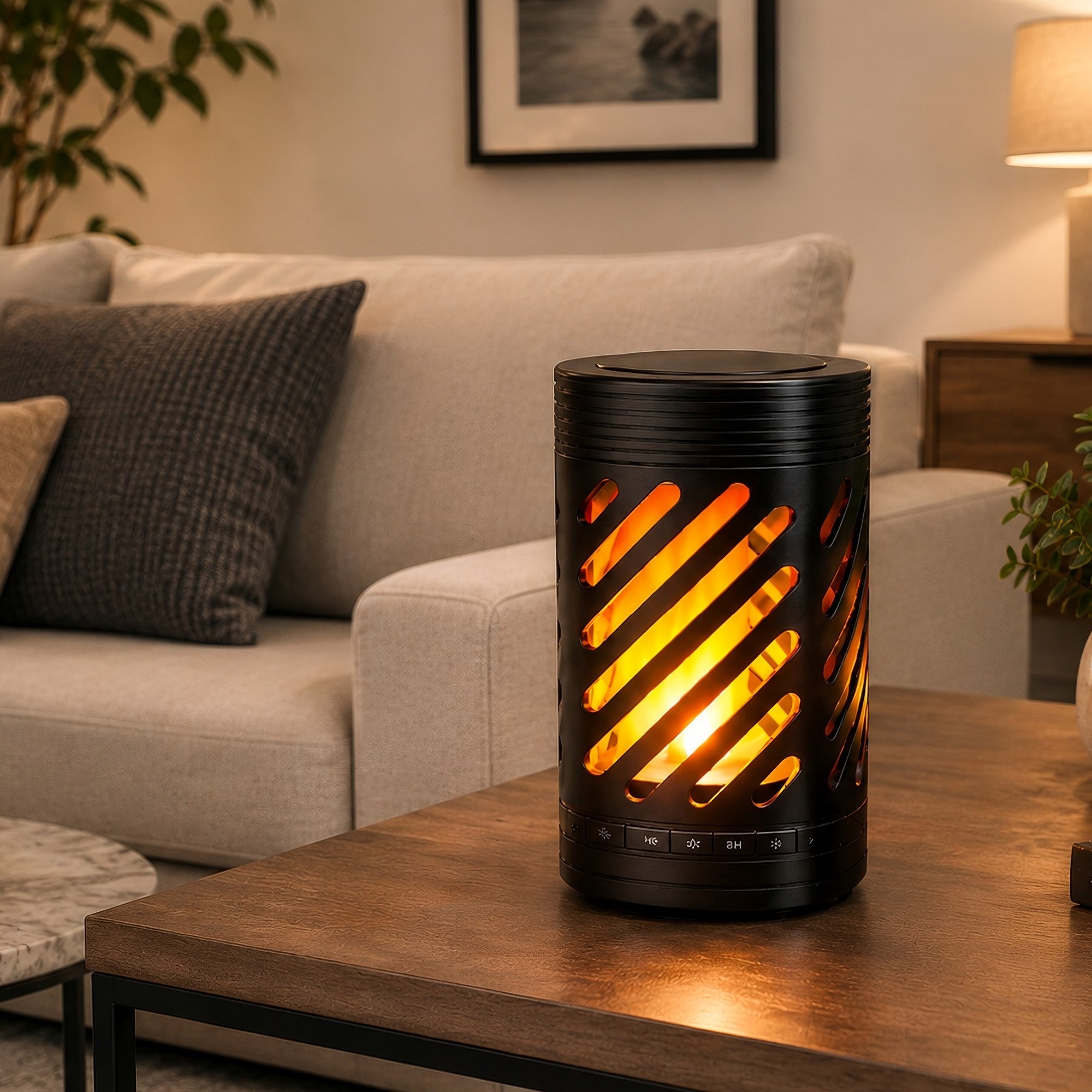 2-in-1 Ambient Flame Lantern Speaker & True Wireless Stereo Earbuds