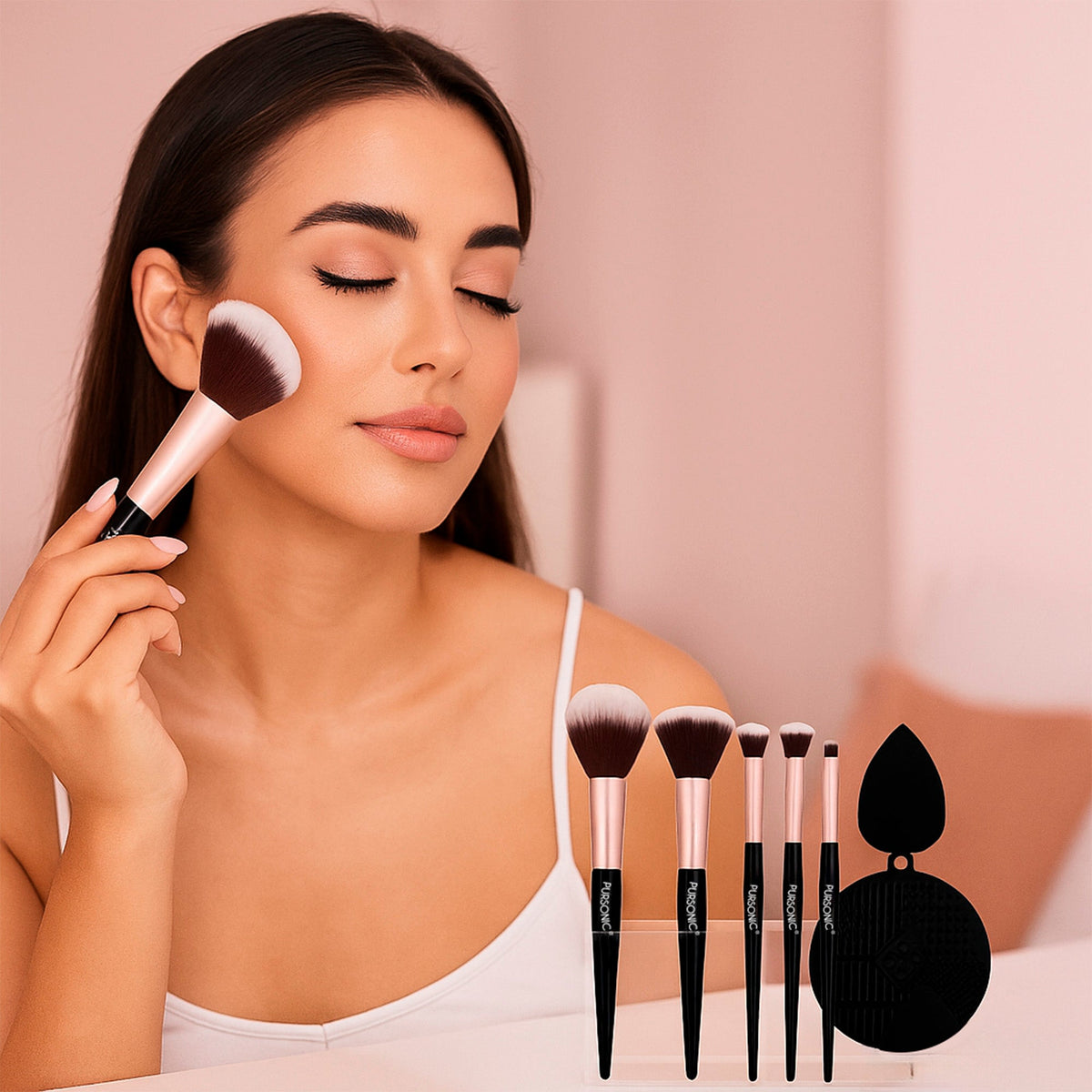All-In-One Beauty & Wellness Travel Bundle – Pursonic Sonic Toothbrush, Painless Shaver & Glam Brush Set