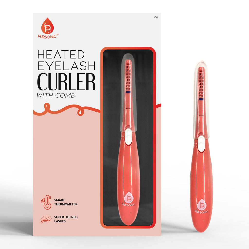 Pursonic Beauty Collection: Heated Curler, LED Mirror, Blender Sponge, & Brush Set