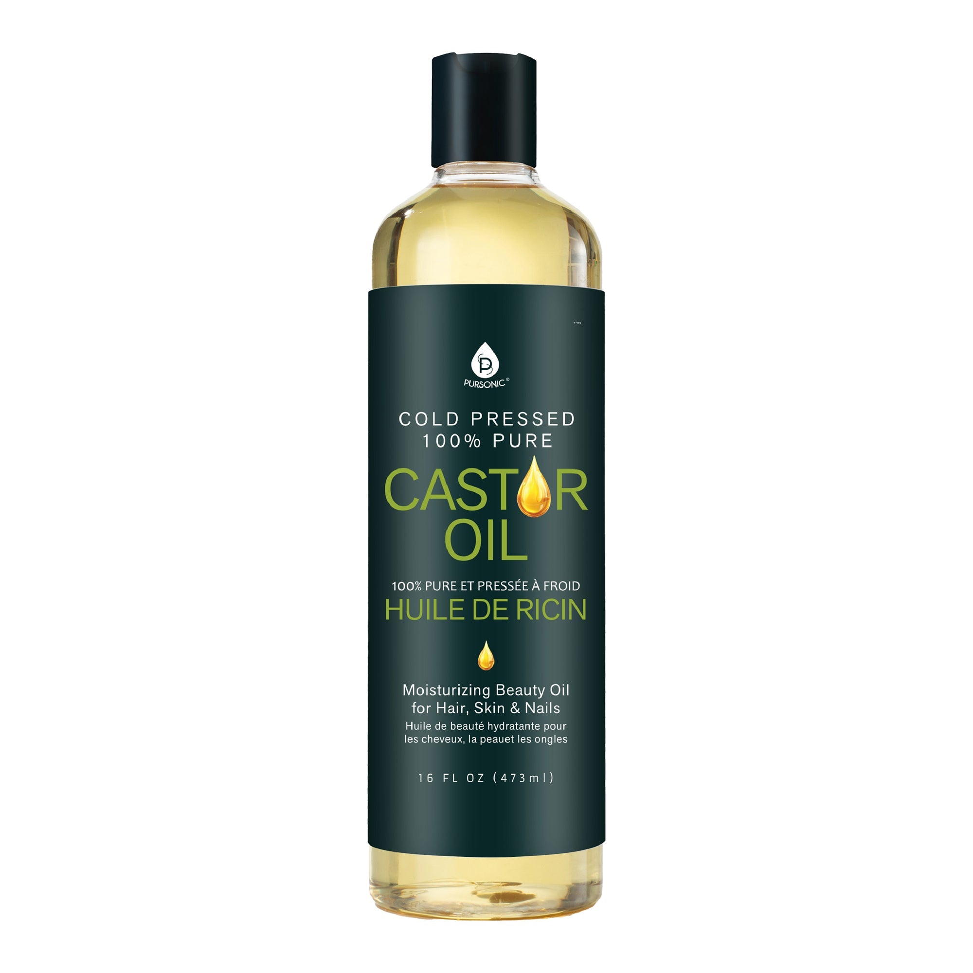 Pursonic Natural Beauty Trio: Fractionated Coconut, Sweet Almond & Castor Oil