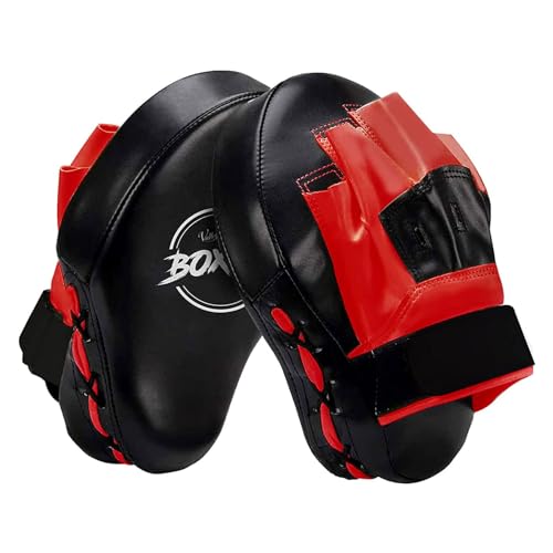 Boxing Curved Focus Punching Mitts Leatherette Training Hand Pads I2495