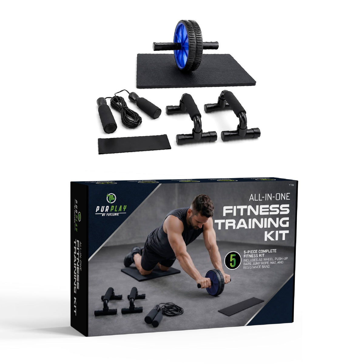 Complete 5-Piece Home Workout Set for Strength, Cardio & Core Training