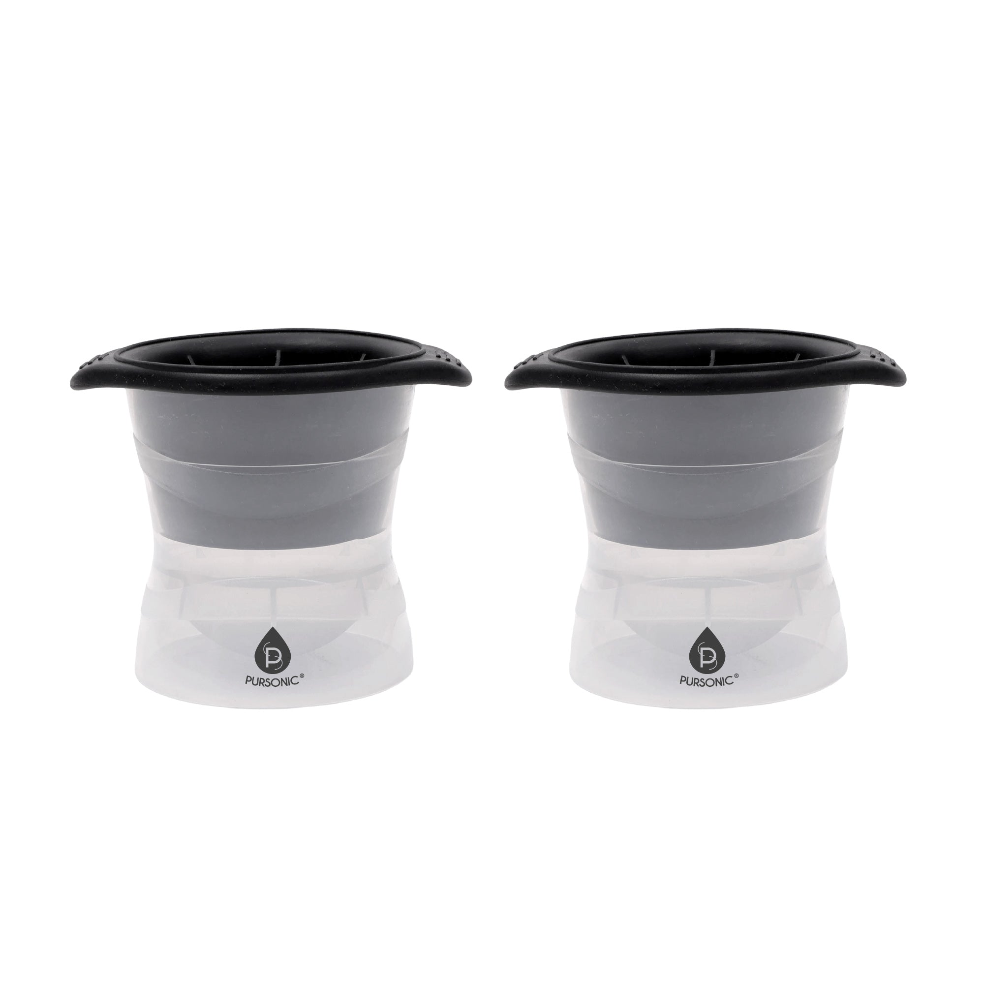 Pursonic 2-Pack Ice Ball Mold Set – BPA-Free Silicone Ice Sphere Molds