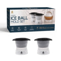 Pursonic 2-Pack Ice Ball Mold Set – BPA-Free Silicone Ice Sphere Molds