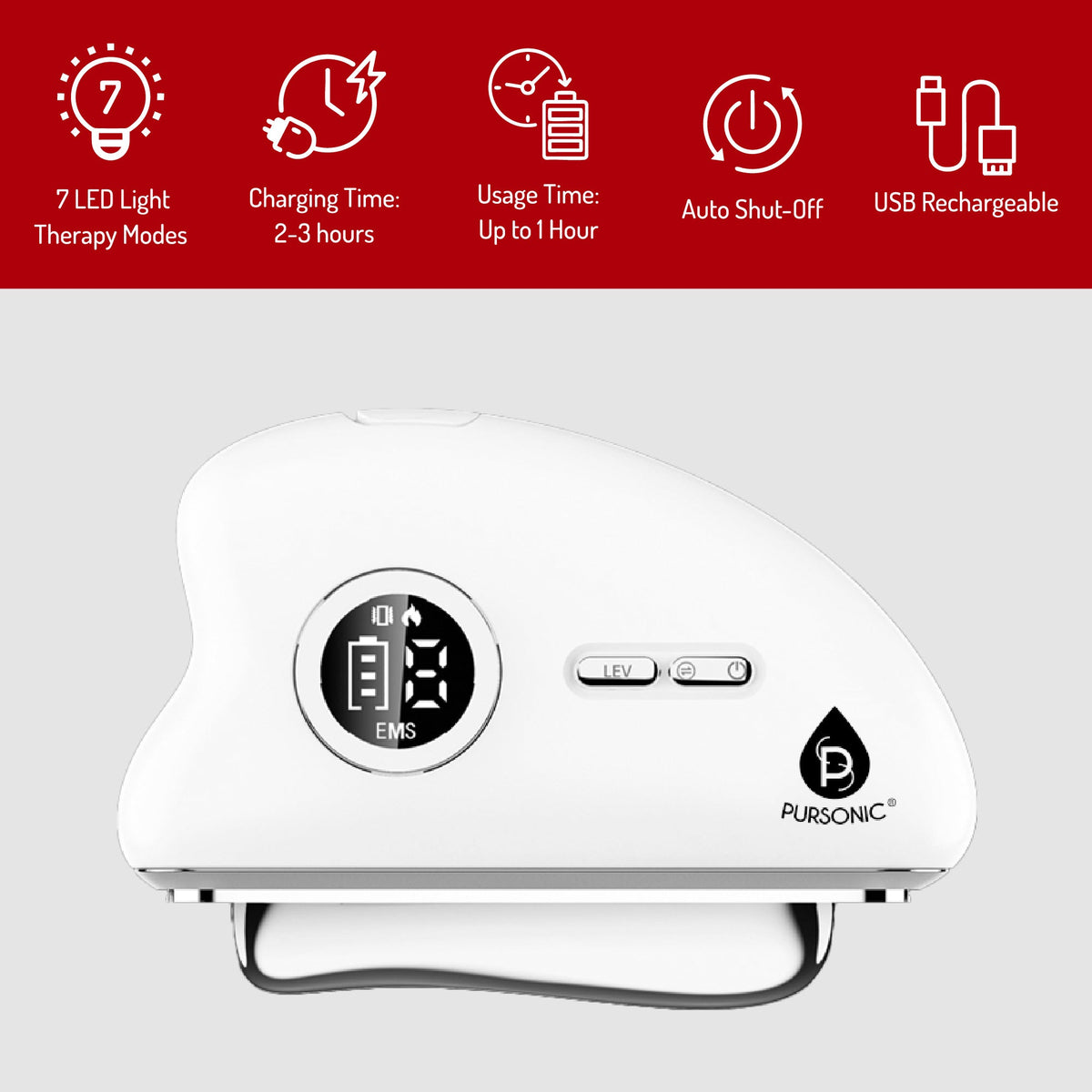 Pursonic 7-in-1 LED Light Therapy Beauty Device & Sculpting Wand