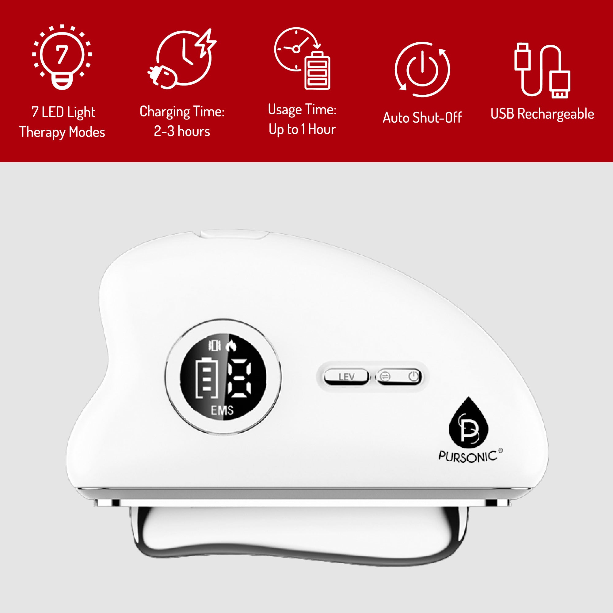 7-in-1 LED Light Therapy Face & Neck Device + Sculpting Wand Gua Sha