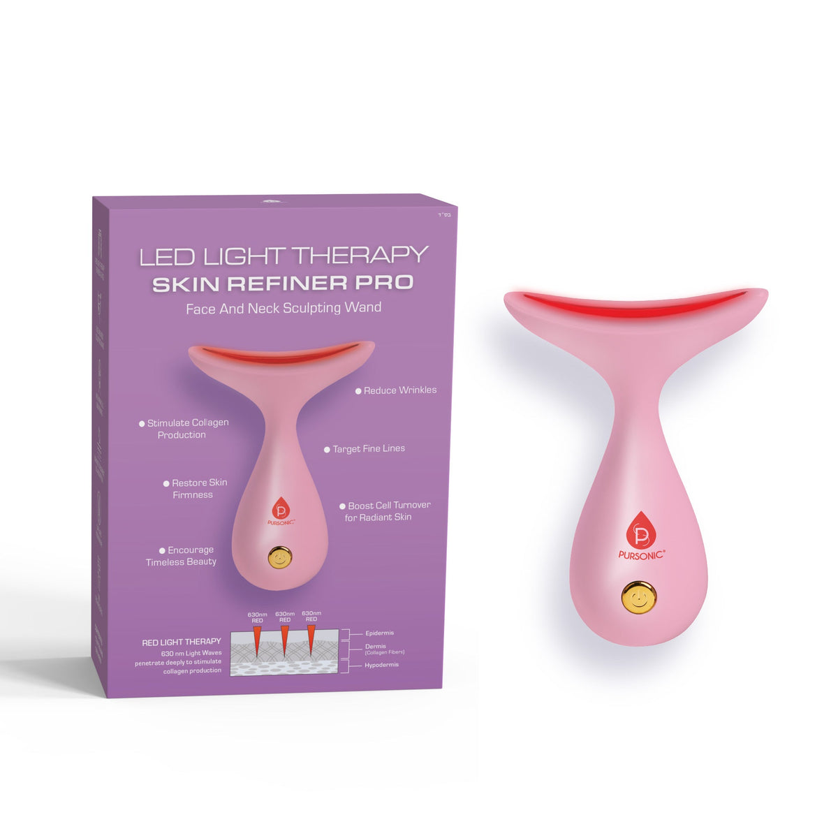 Pursonic LED Light Therapy Neck & Face Sculpting Wand