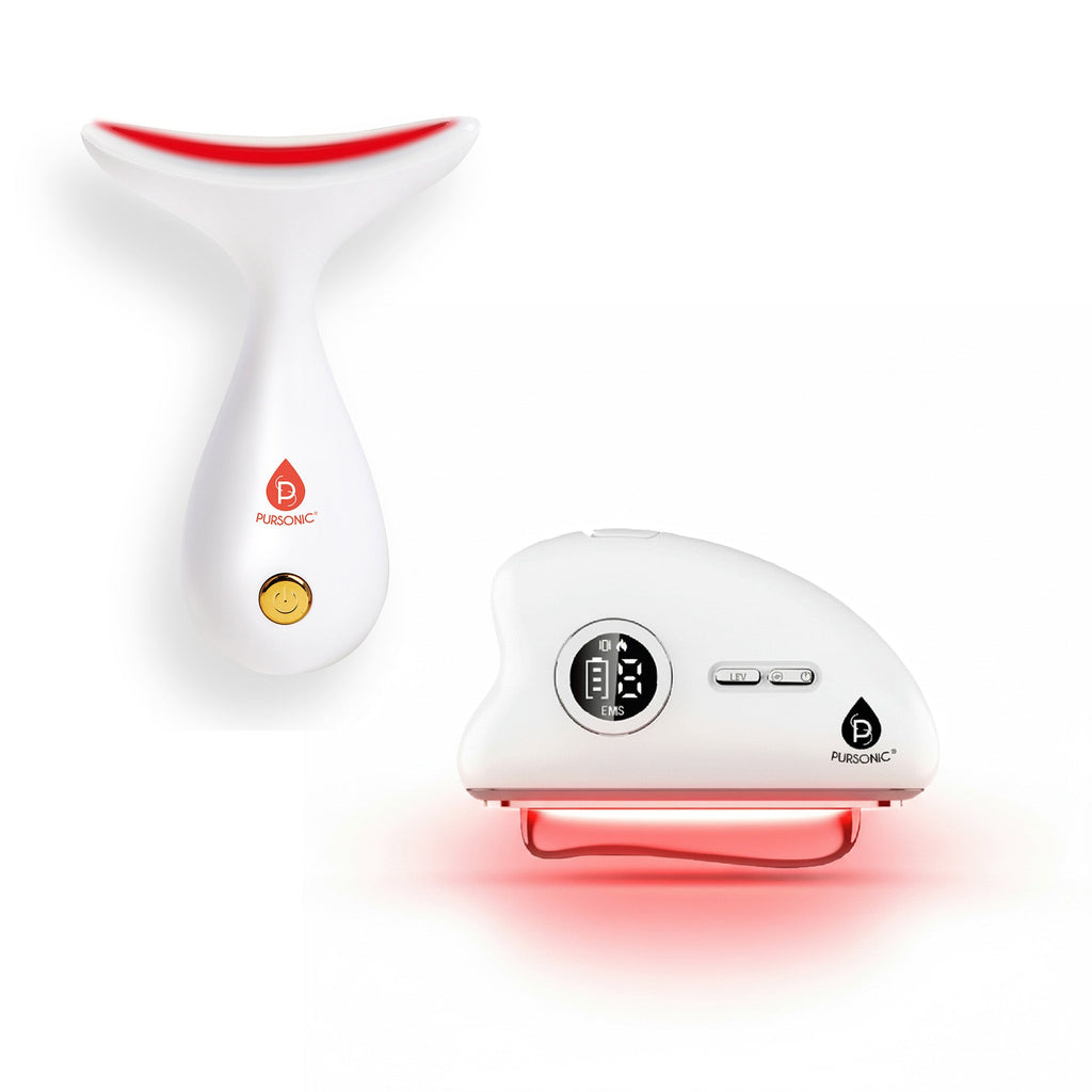 7-in-1 LED Light Therapy Face & Neck Device + Sculpting Wand Gua Sha
