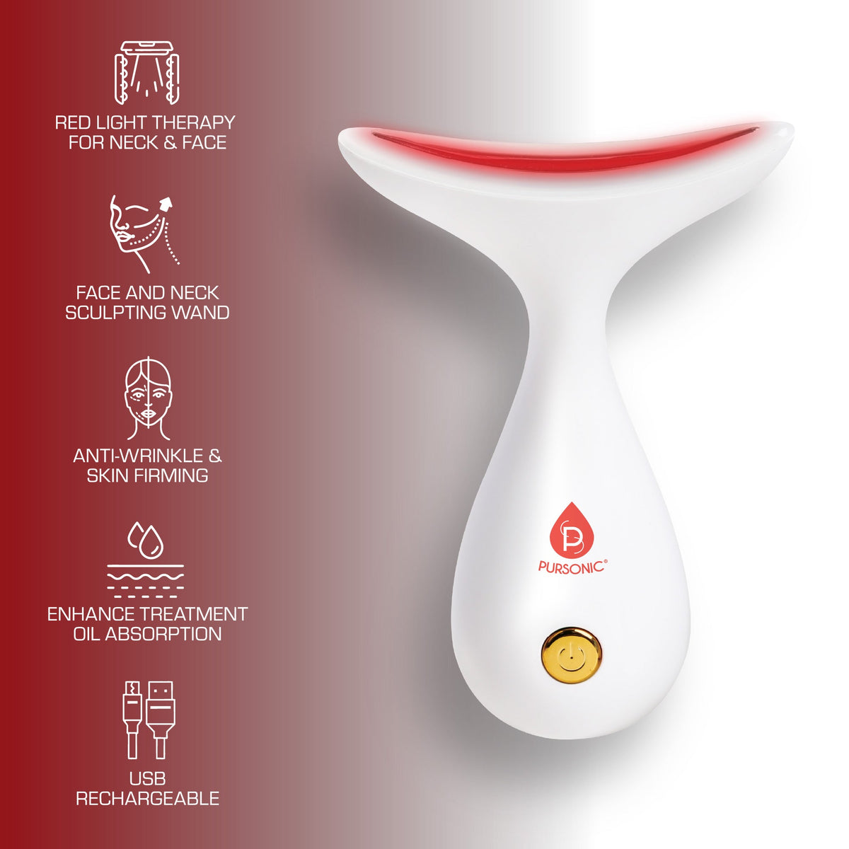 7-in-1 LED Light Therapy Face & Neck Device + Sculpting Wand Gua Sha