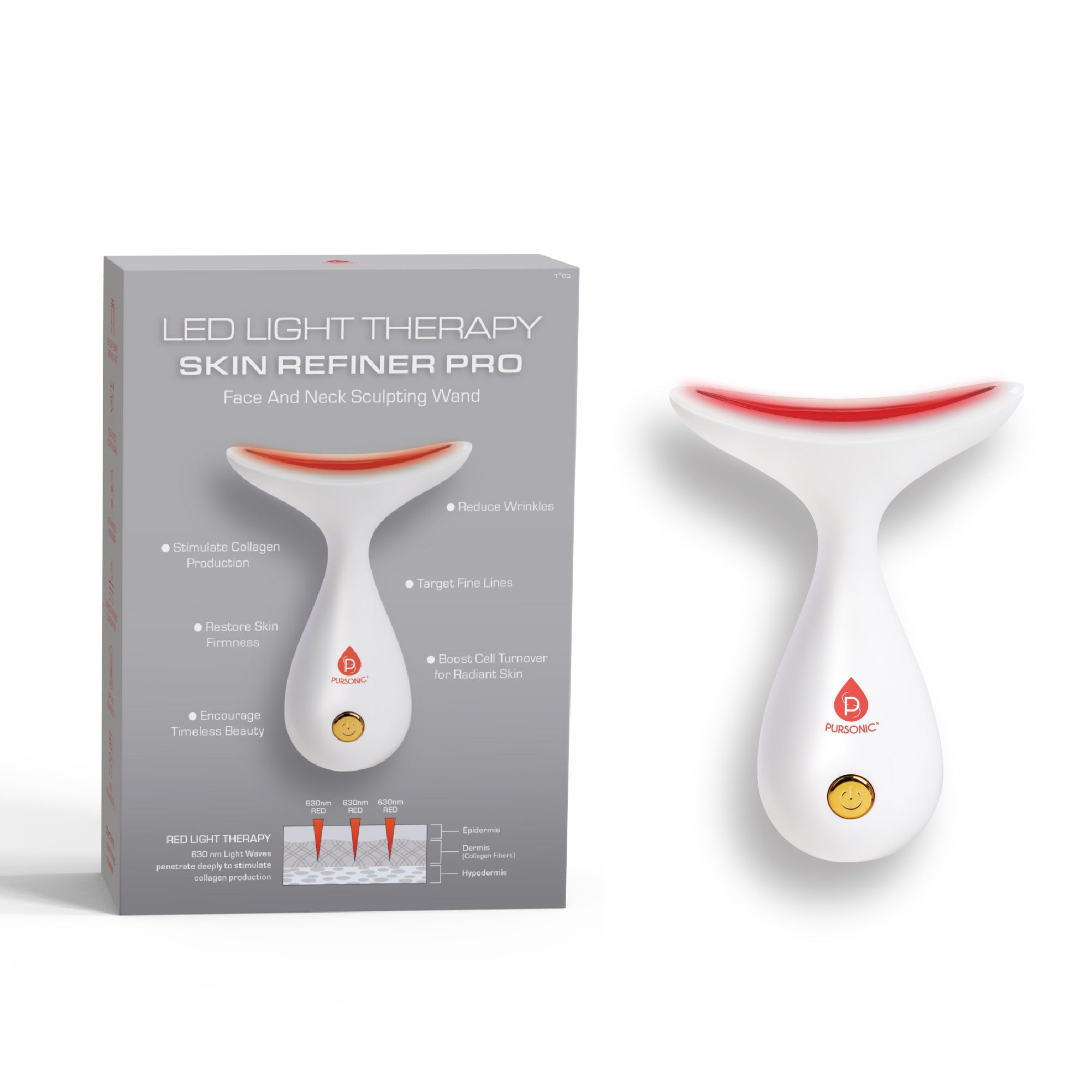Pursonic LED Light Therapy Neck & Face Sculpting Wand