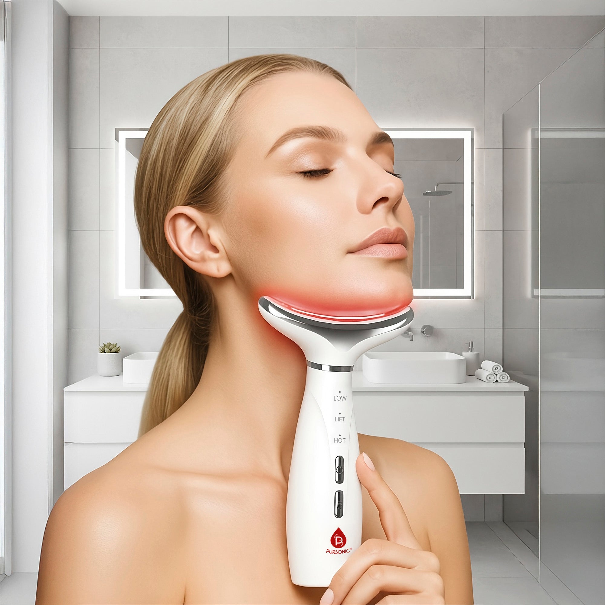Pursonic 7-in-1 LED Light Therapy Beauty Device & Sculpting Wand
