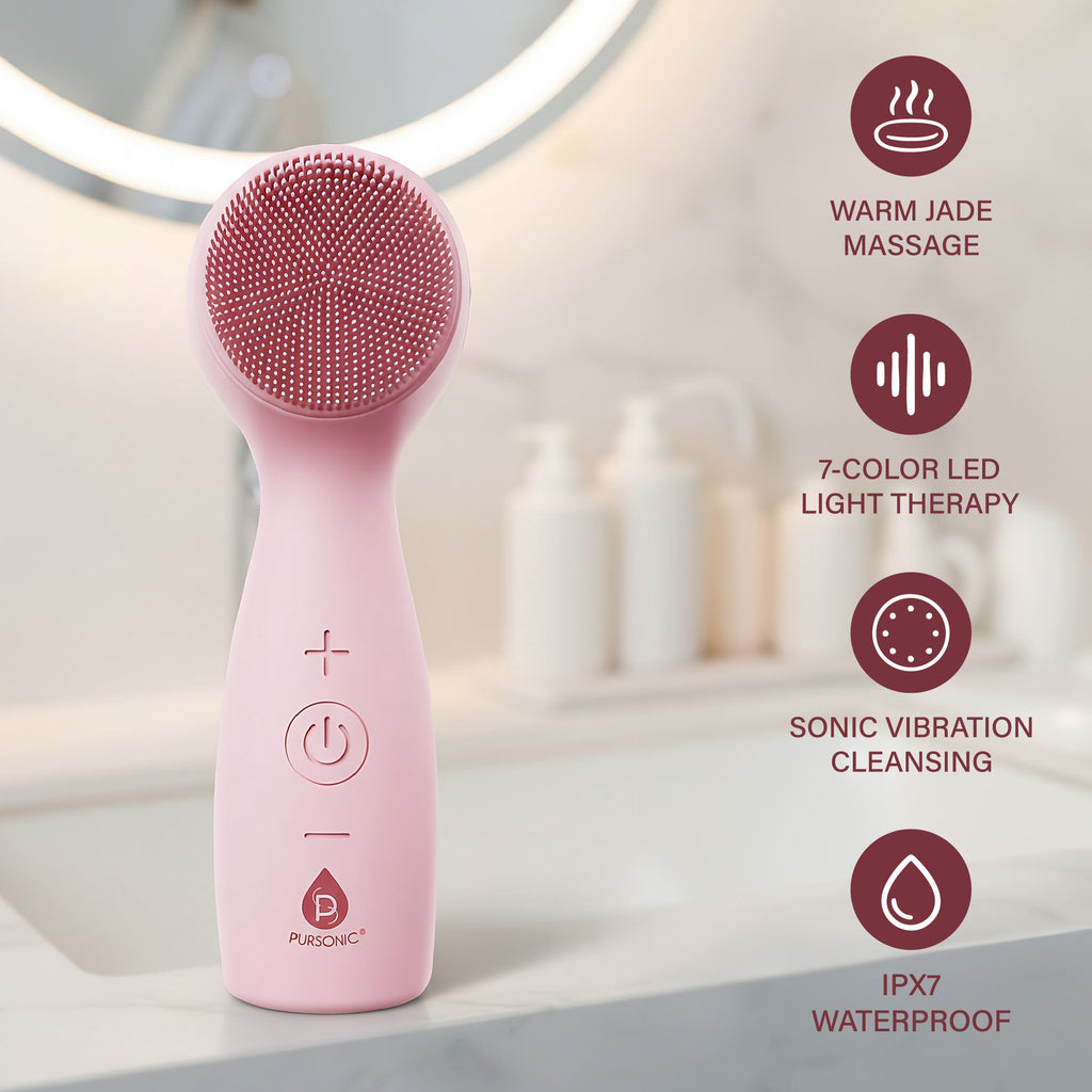 Dimmable LED Vanity Mirror & 3-in-1 Facial Cleansing Device LED Light