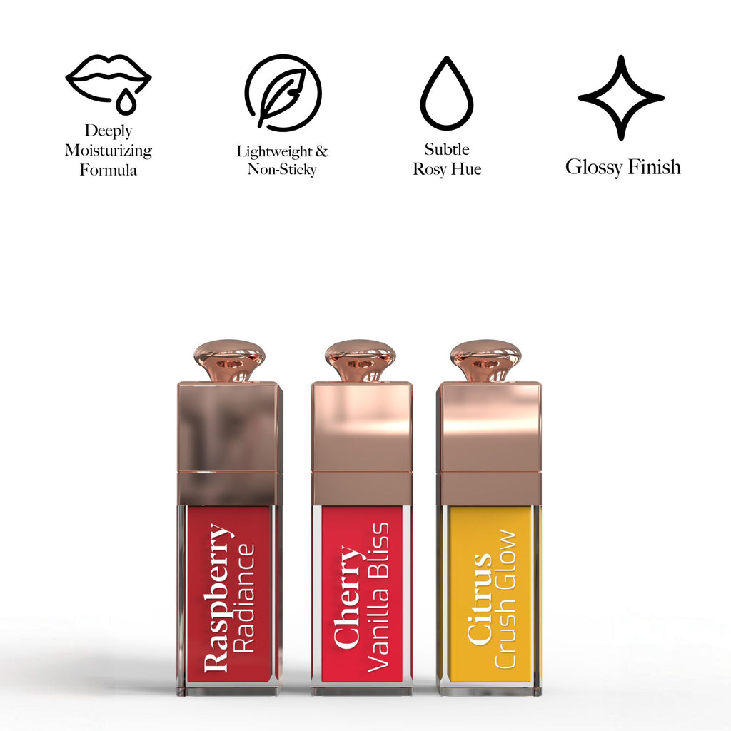 Ultimate Glow Collection: Nourishing Lip Oils, Overnight Lip Mask, Anti-Aging Serum Set & Hyaluronic 7-Day Treatment