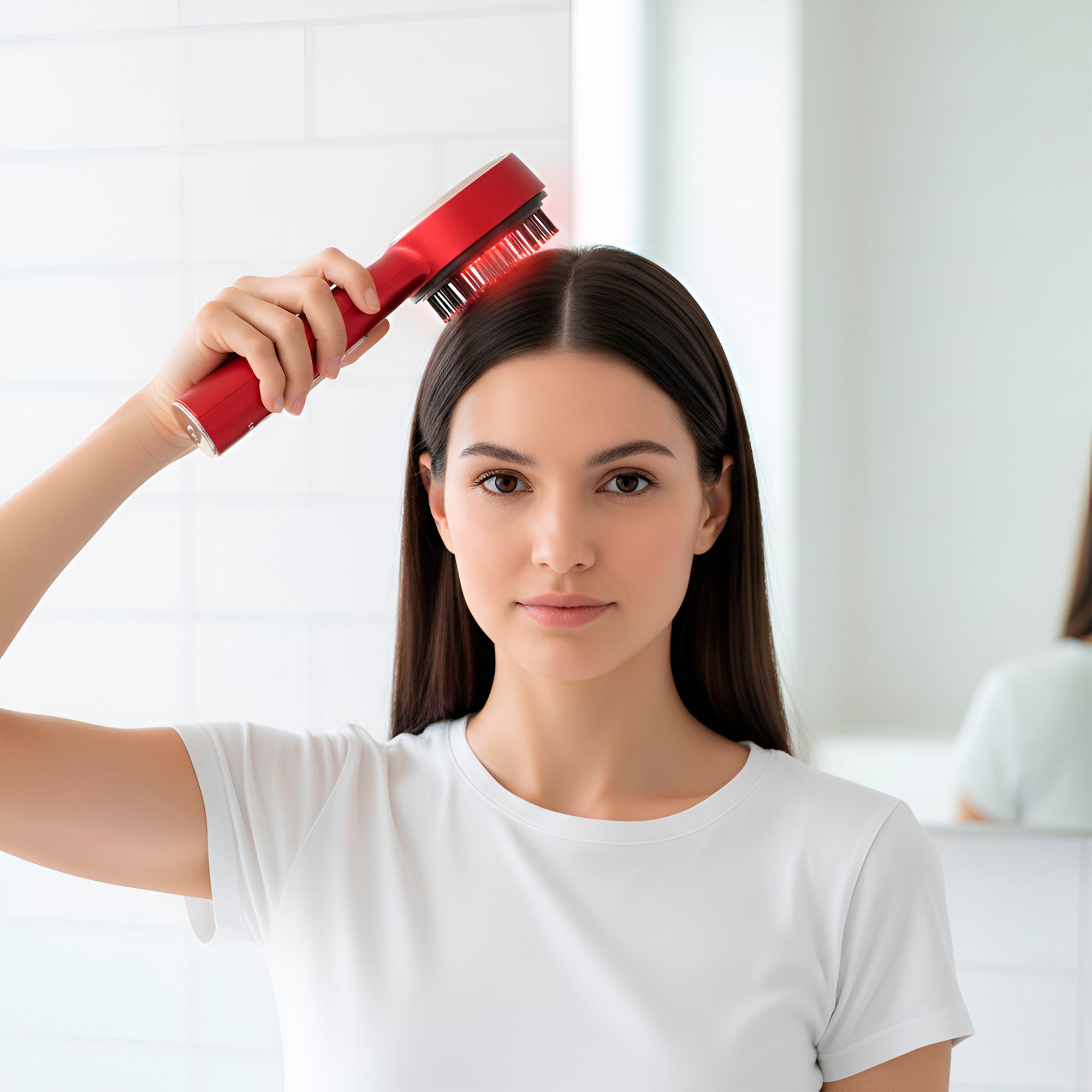 Red Light LED Scalp & Hair Therapy Brush & Advanced Facial Cleansing