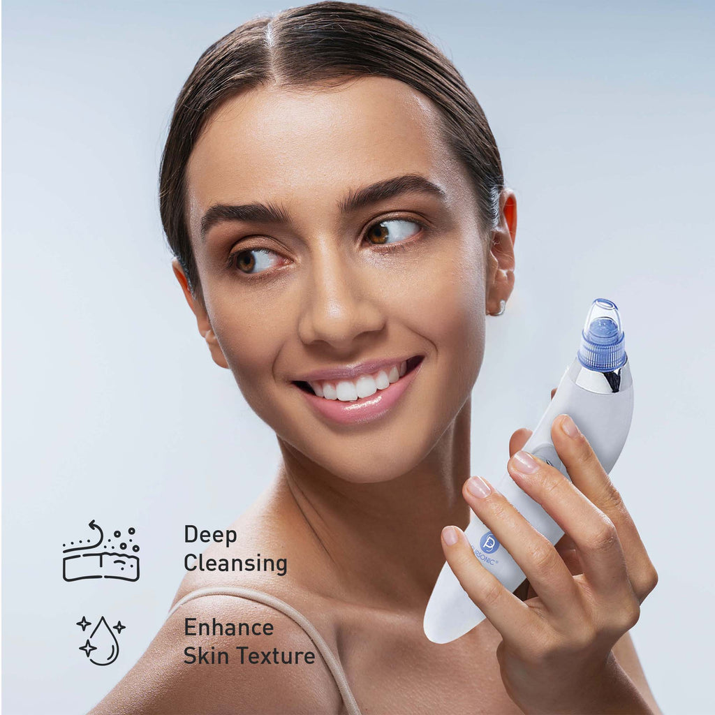 Pursonic Ultimate Rejuvenation Bundle: Micro Needle Derma Roller, Pore Vacuum Blackhead Remover & 3-Pack Anti-Aging Serum Set