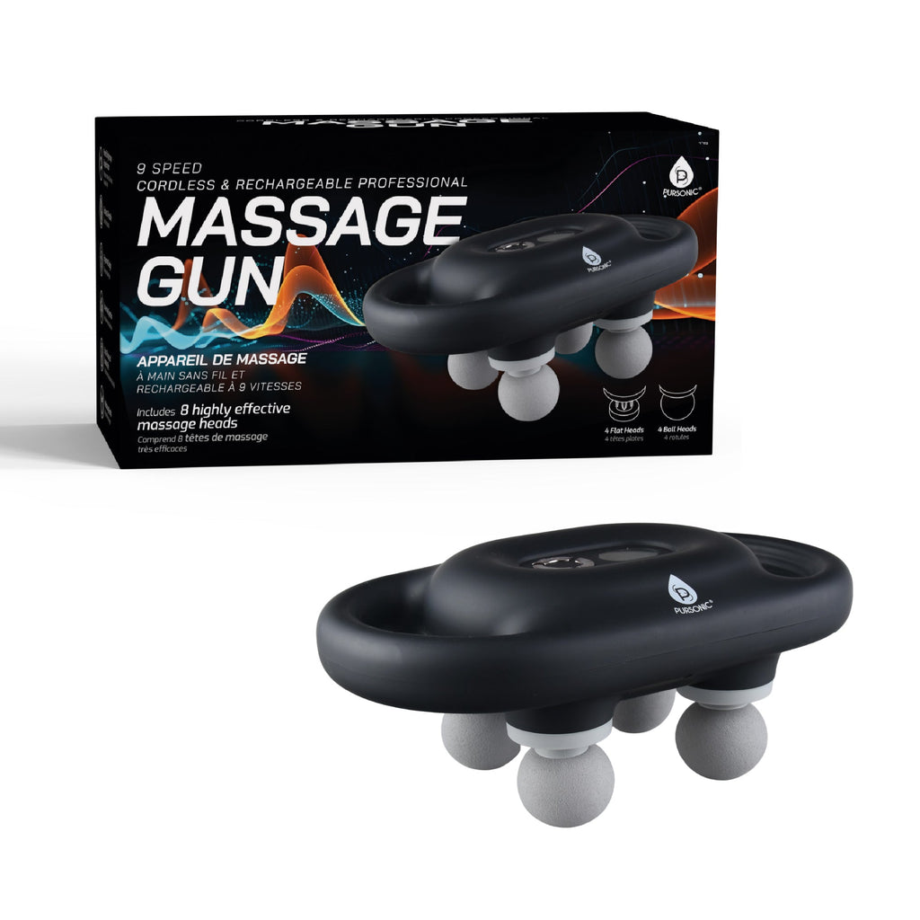 9-Speed Deep Tissue Massage Gun – Cordless, Rechargeable With 8Pro Massage Heads