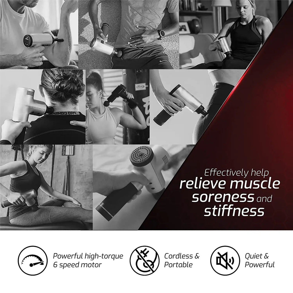 Core Sculpt & Total Body Recovery Bundle: Rechargeable Abdominal Muscle Toner and 6-Speed Deep Tissue Massage Gun