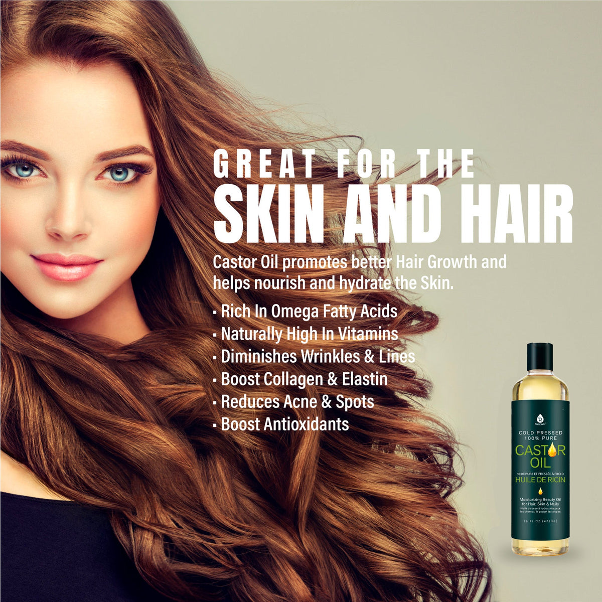 Cold-Pressed 100% Pure Castor Oil & 100% Natural Sweet Almond Oil