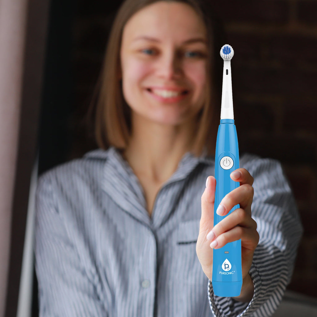USB Rechargeable Rotary Toothbrush & UV Sanitizer Station (3 Brush Heads Included)