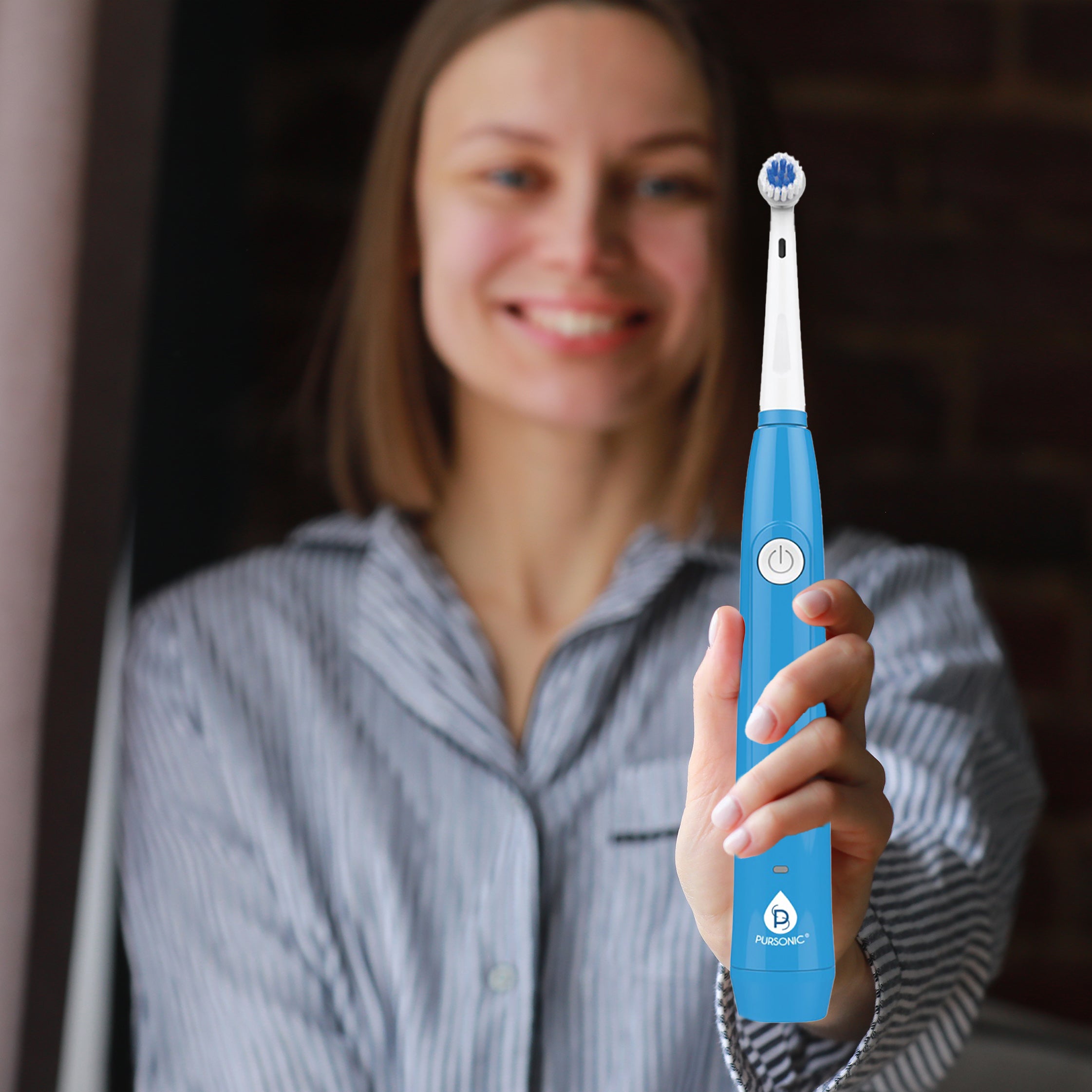 USB Rechargeable Rotary Toothbrush & UV Sanitizer Station (3 Brush Heads Included)