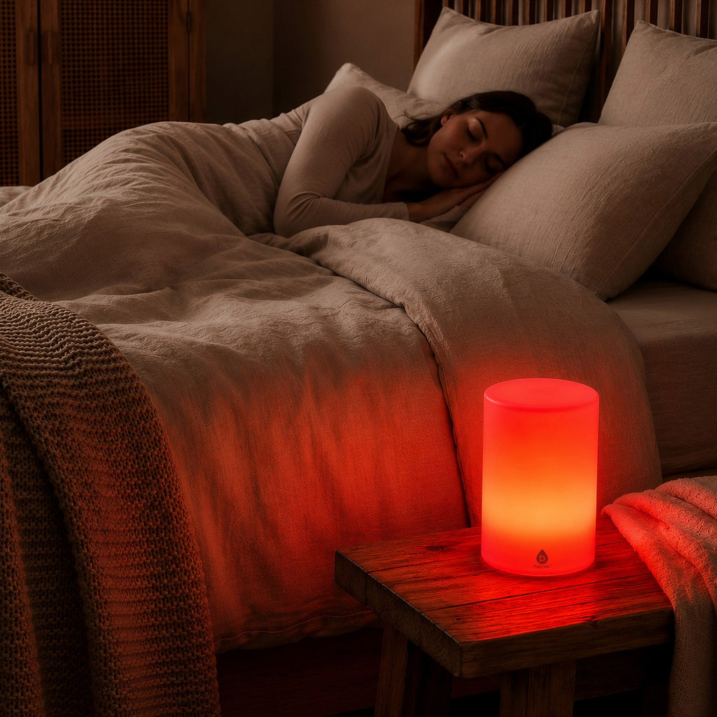 670nm Red Light Therapy Lamp with 12 Color LED Modes, Remote Control & Rechargeable Battery