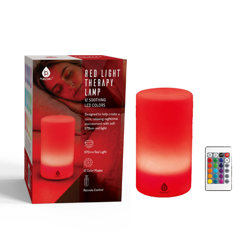 670nm Red Light Therapy Lamp with 12 Color LED Modes, Remote Control & Rechargeable Battery