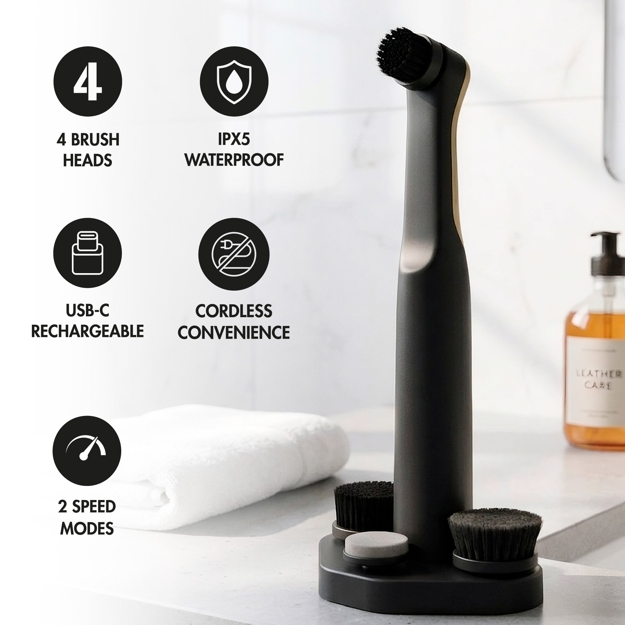 Pursonic Cordless Rechargeable Power Scrubber Cleaning Brush