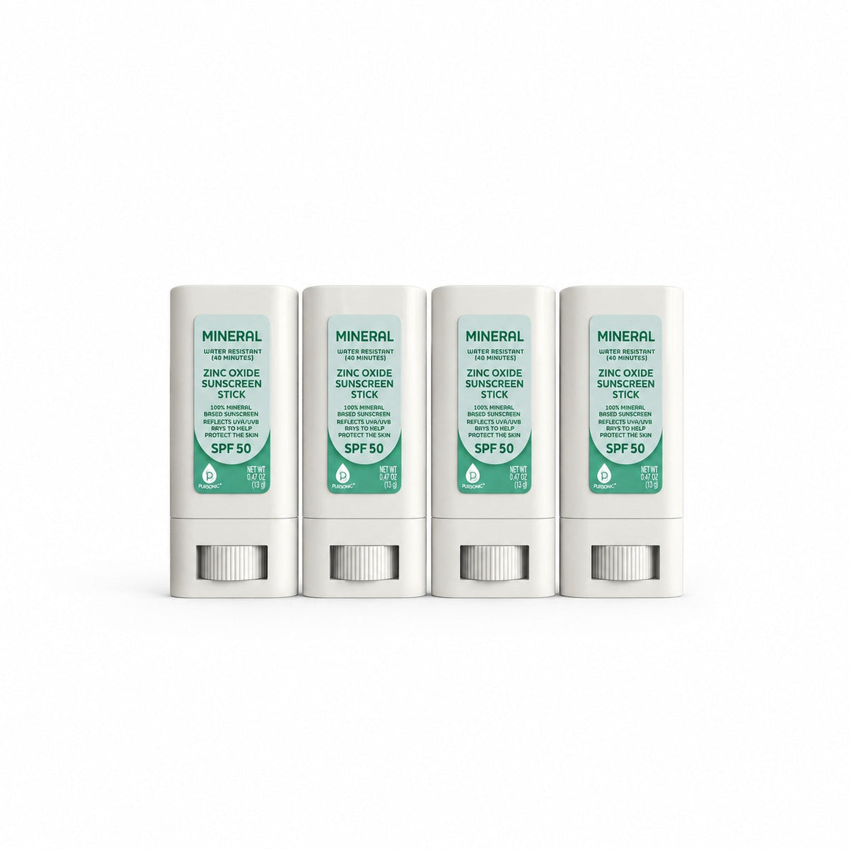 Pursonic Mineral Zinc Oxide Sunscreen Stick SPF 50 – Broad Spectrum Sun Protection | 4-Pack Value Bundle