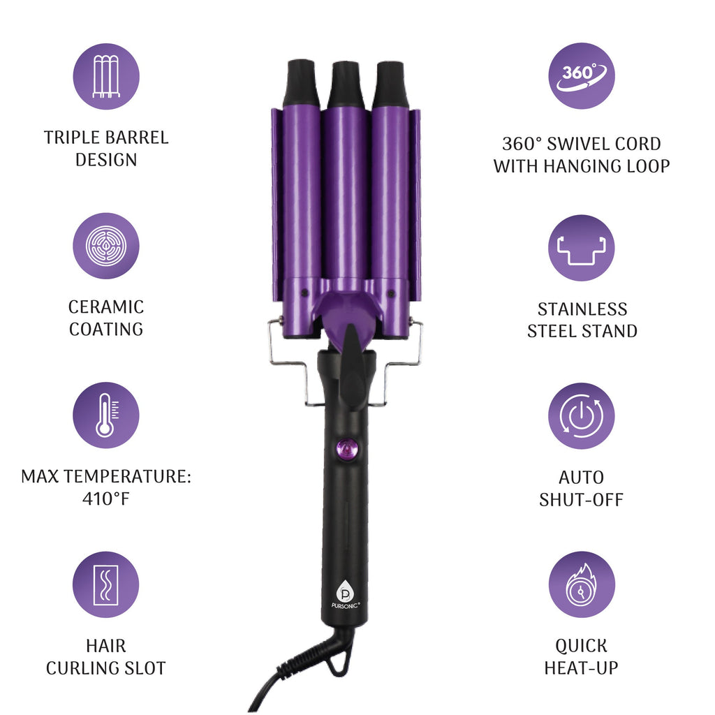 Salon-Quality Hair Duo: Triple Barrel Hair Curler & One Step Volumizing Hair Dryer