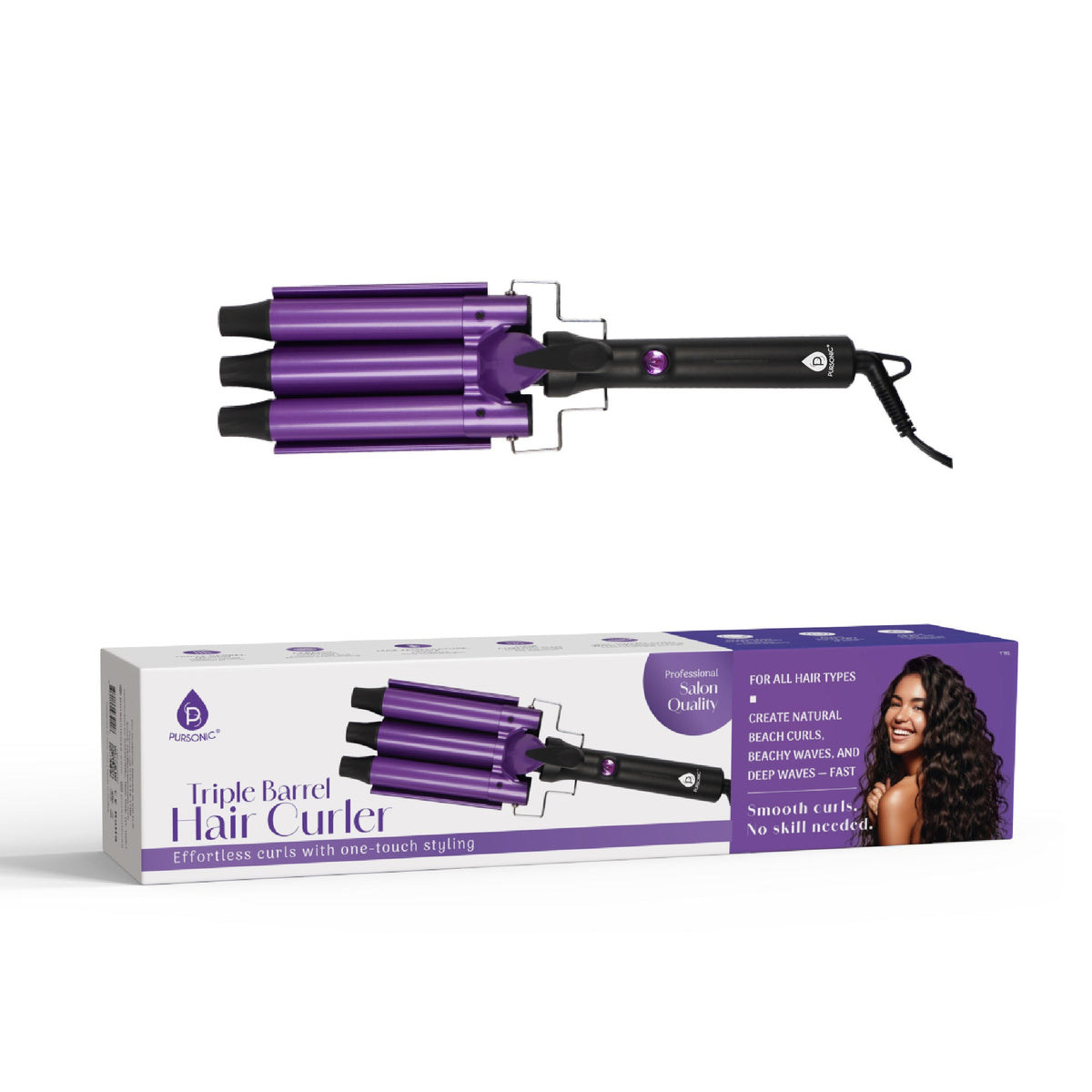 Salon-Quality Hair Duo: Triple Barrel Hair Curler & One Step Volumizing Hair Dryer