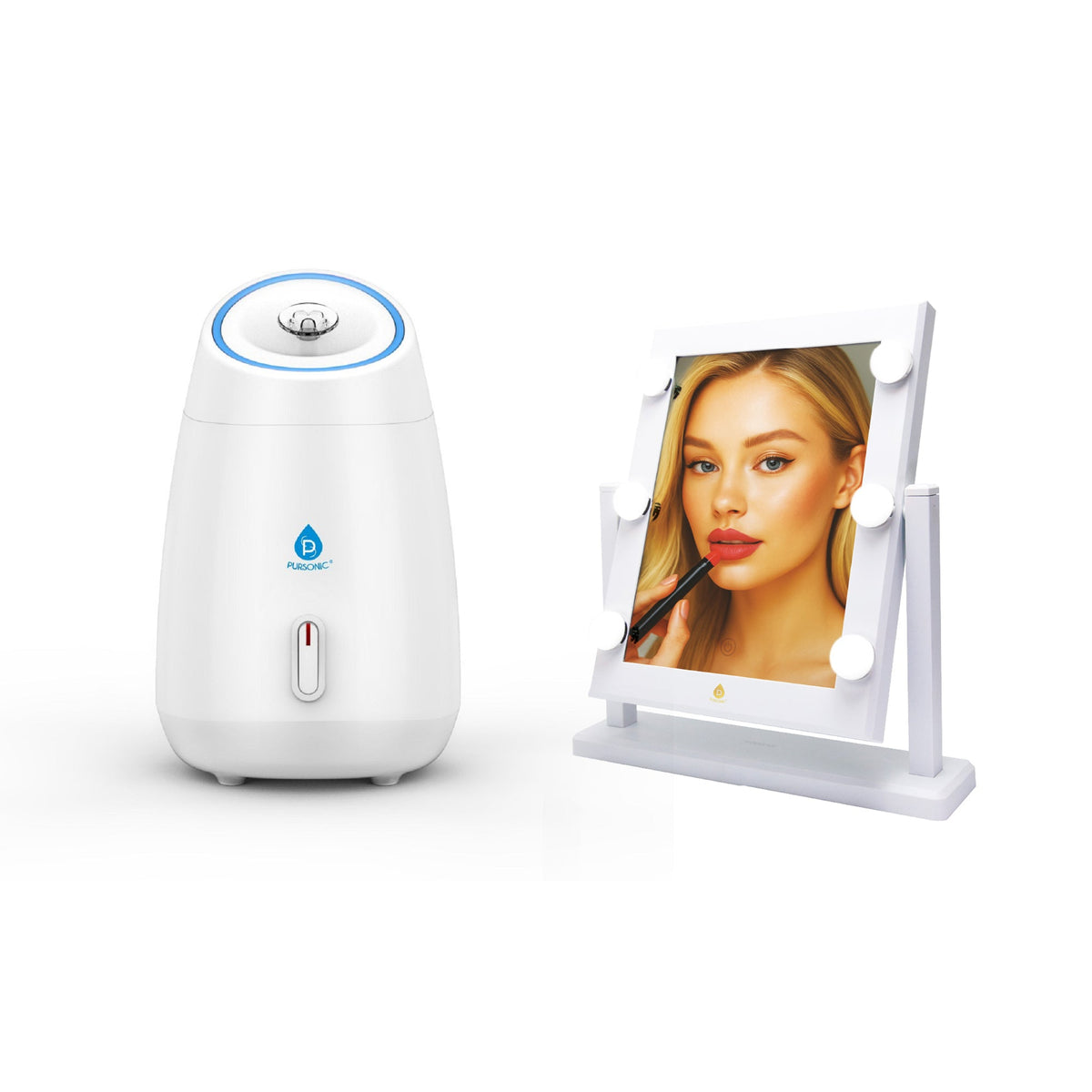 14" LED Vanity Mirror & Facial Steamer Duo