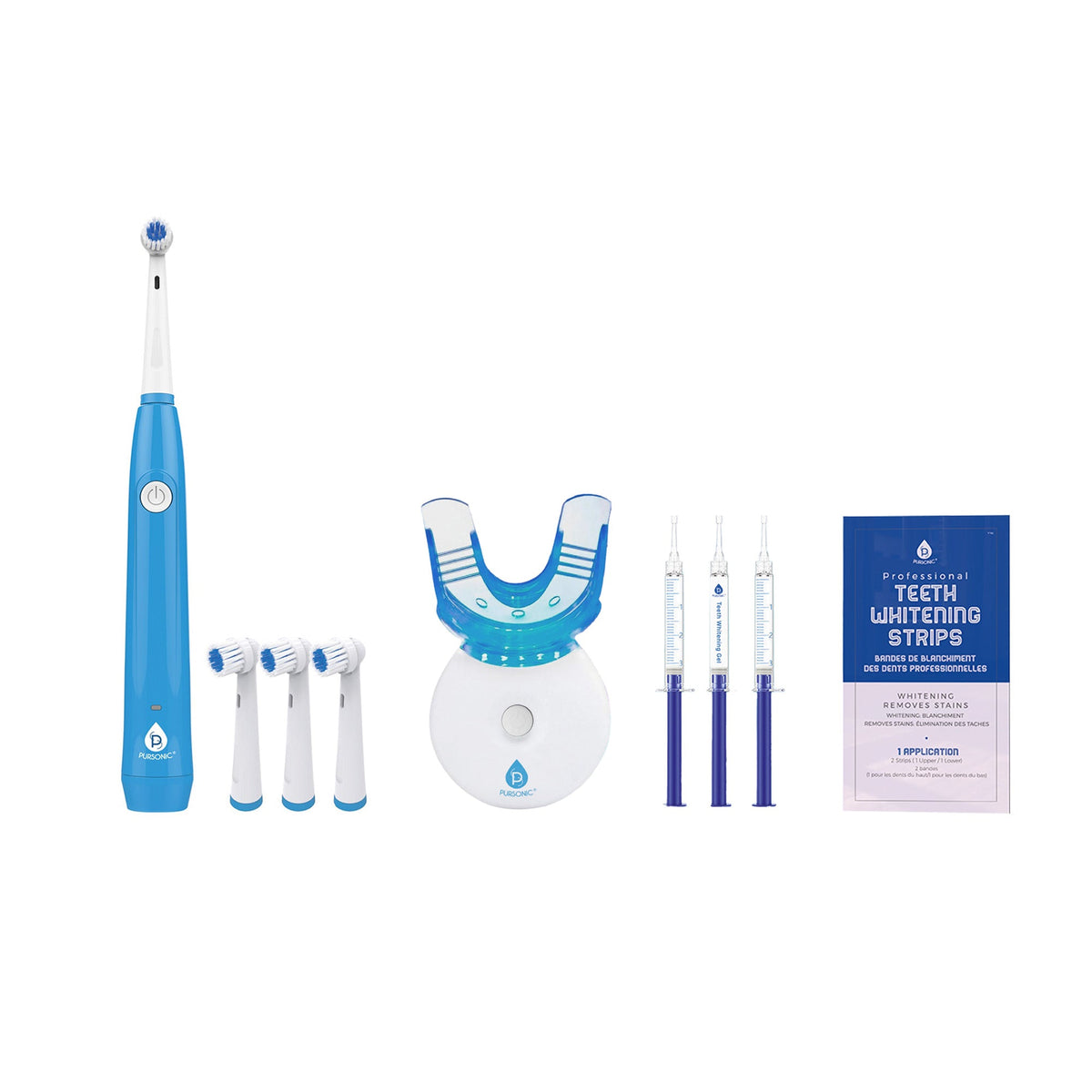 Ultimate Smile Brightening Bundle: PureWhite LED Kit, Rechargeable Rotary Toothbrush & Whitening Strips