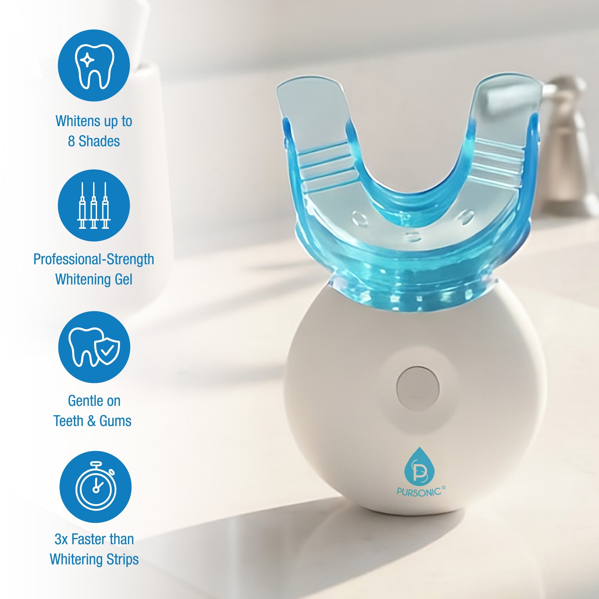 Ultimate Smile Brightening Bundle: PureWhite LED Kit, Rechargeable Rotary Toothbrush & Whitening Strips