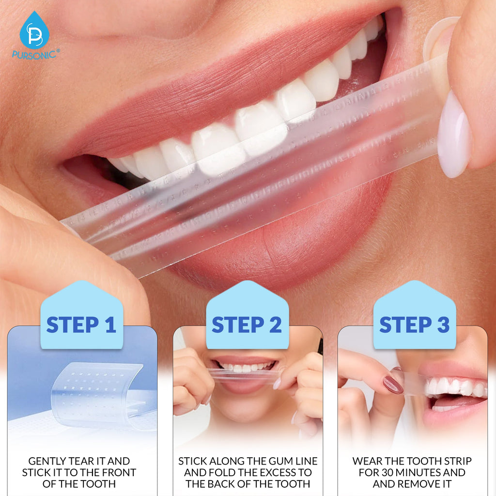 The Ultimate Smile Radiance Kit: Professional Teeth Whitening Strips, Pursonic Whitening Pens & Stainless Steel Tongue Cleaners